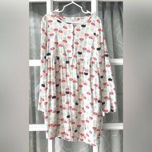 Tucker + Tate long sleeve dress - black cats and pink flowers in EUC